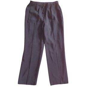 KASPER Polyester Black Straight Leg Stretch Pleated Dress Pant Women's Size 12